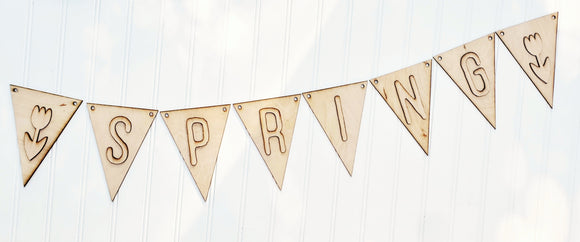 Wooden Spring Bunting